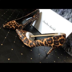 Charles David Leopard Print Heels